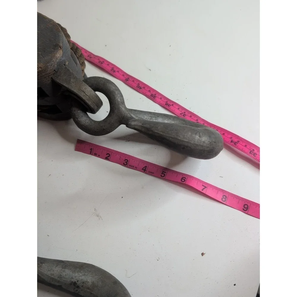 Two Large Vintage Pulleys With Large 7